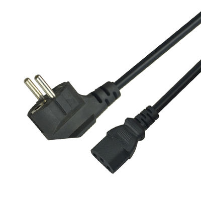 Multipurpose Black Computer EU Power Cord Extend 1m-15m Customization