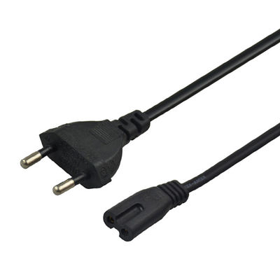 6.8mm O.D EU AC Power Cord 2 Pin Laptop Power Cable 2mtrs With Copper Conductor