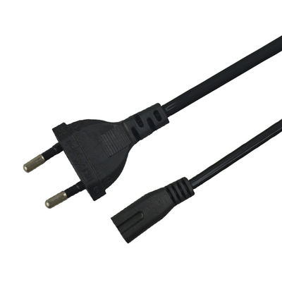 6.8mm O.D EU AC Power Cord 2 Pin Laptop Power Cable 2mtrs With Copper Conductor